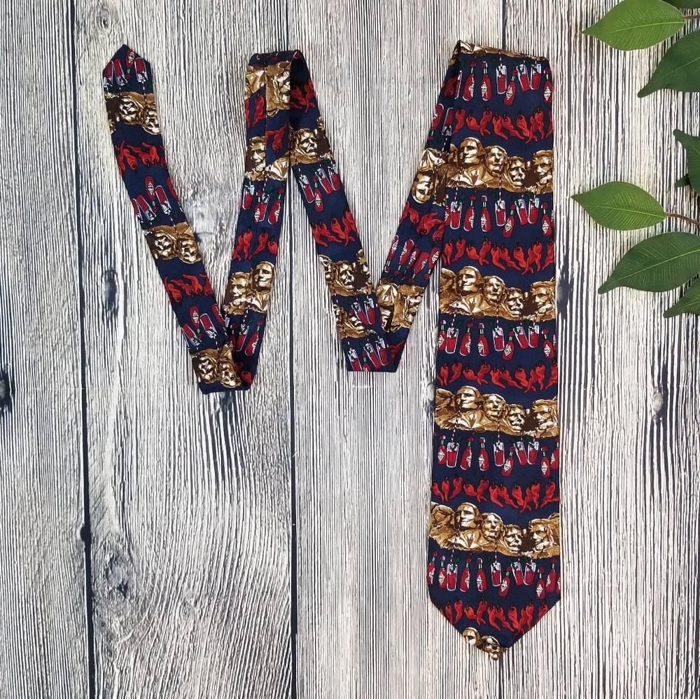 Tabasco Vintage Mt. Rushmore Silk Neck Tie
